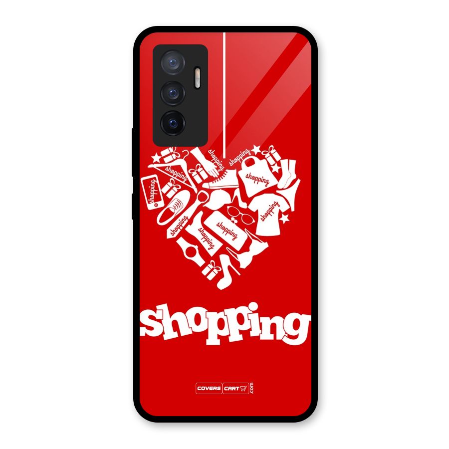 I Love Shopping Glass Back Case for Vivo V23e