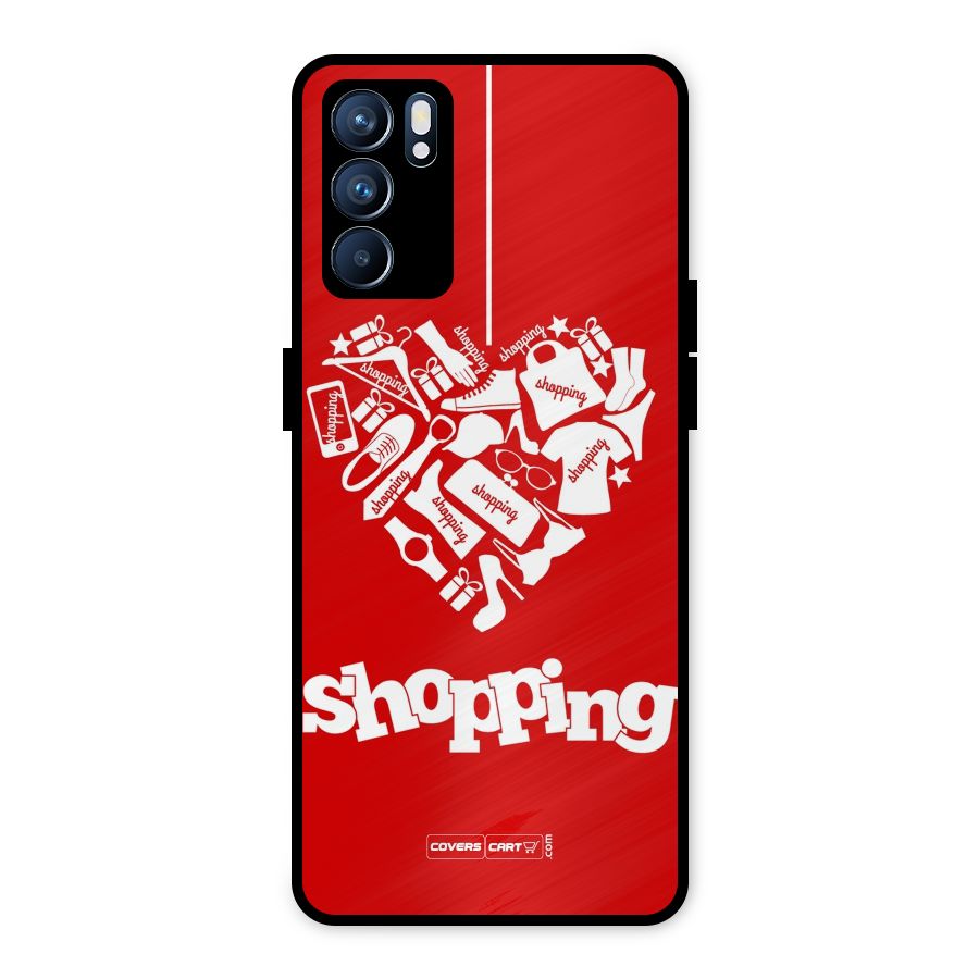 I Love Shopping Metal Back Case for Oppo Reno6 5G
