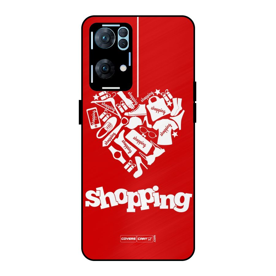 I Love Shopping Metal Back Case for Oppo Reno7 Pro 5G