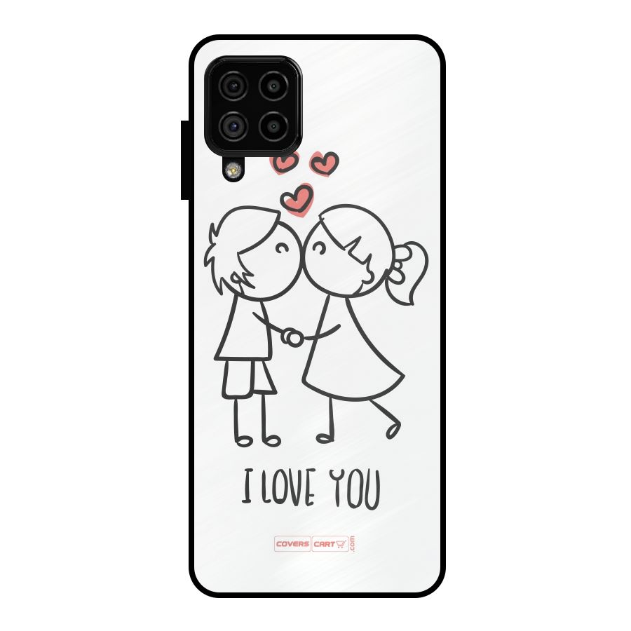 I Love You Metal Back Case for Galaxy A22 4G
