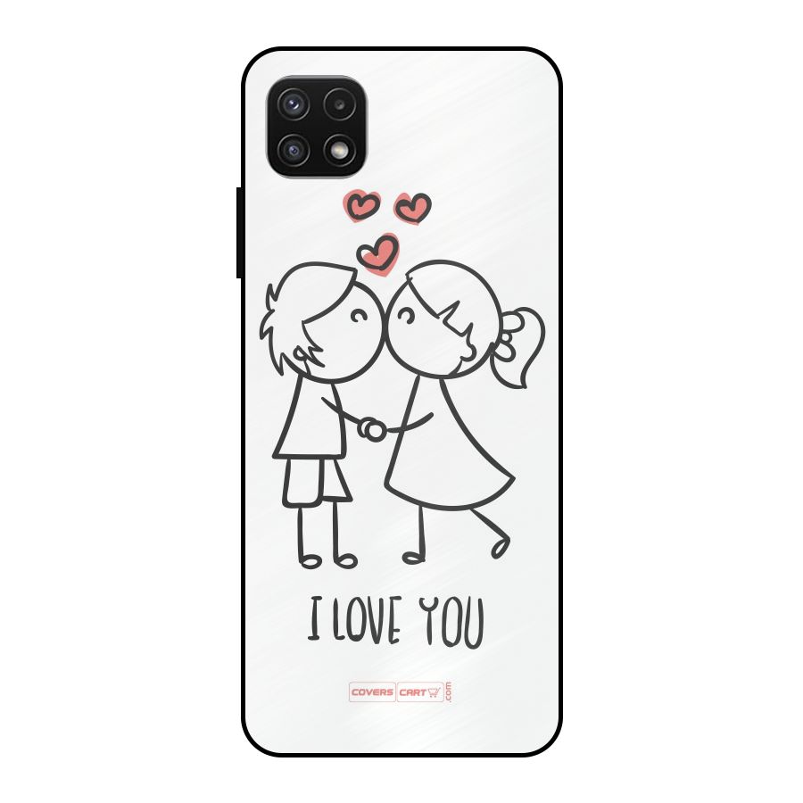 I Love You Metal Back Case for Galaxy A22 5G