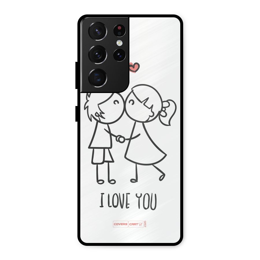 I Love You Metal Back Case for Galaxy S21 Ultra 5G
