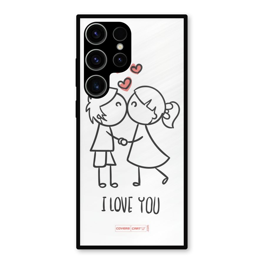 I Love You Metal Back Case for Galaxy S23 Ultra