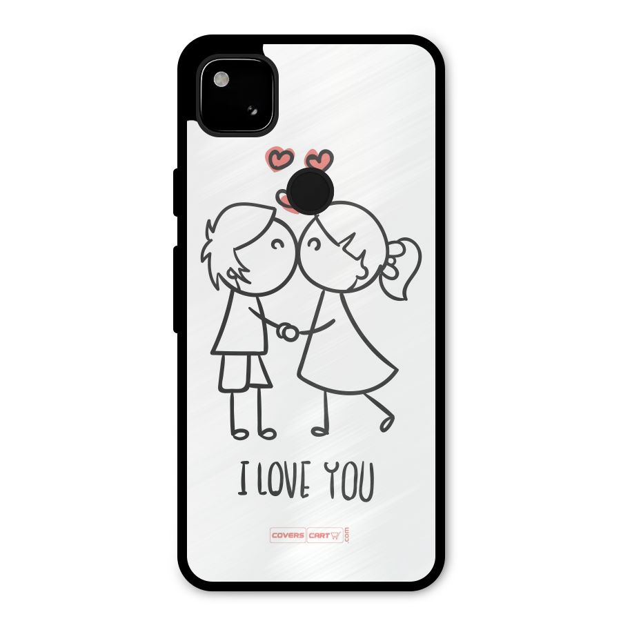 I Love You Metal Back Case for Google Pixel 4a