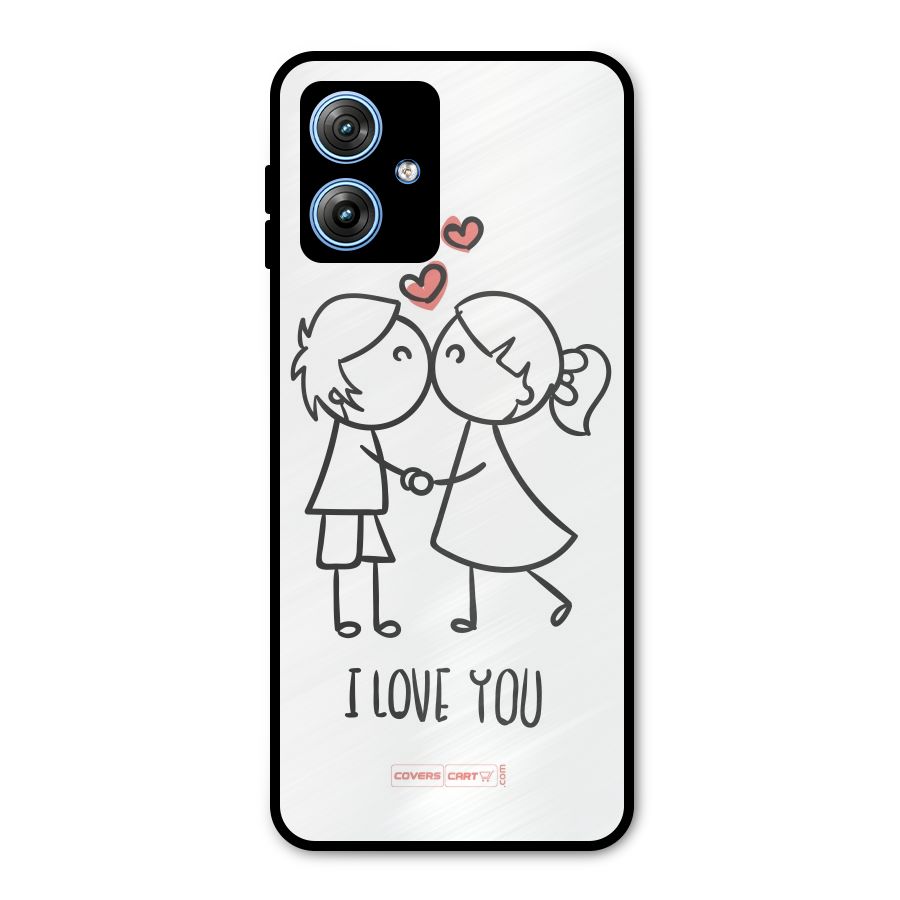 I Love You Metal Back Case for Moto G54