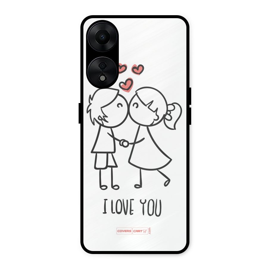 I Love You Metal Back Case for Oppo A78 5G