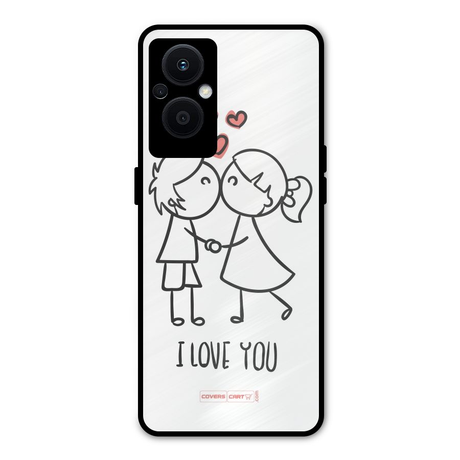 I Love You Metal Back Case for Oppo F21s Pro 5G