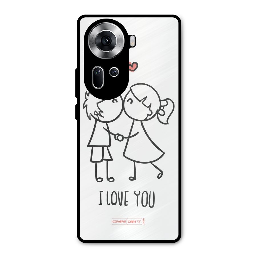 I Love You Metal Back Case for Oppo Reno11 5G