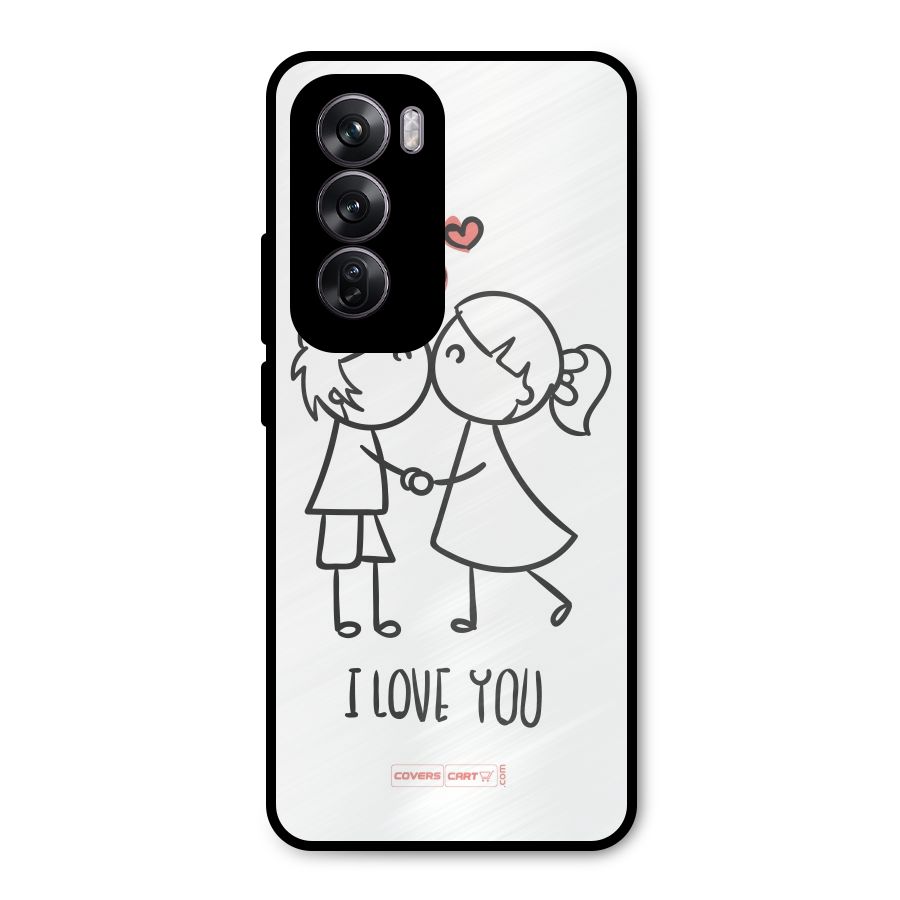 I Love You Metal Back Case for Oppo Reno12 Pro