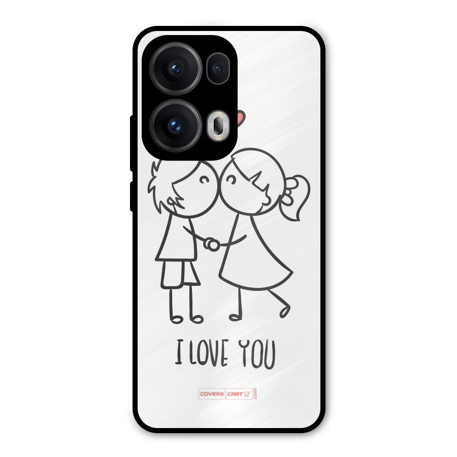 I Love You Metal Back Case for Oppo Reno13 Pro