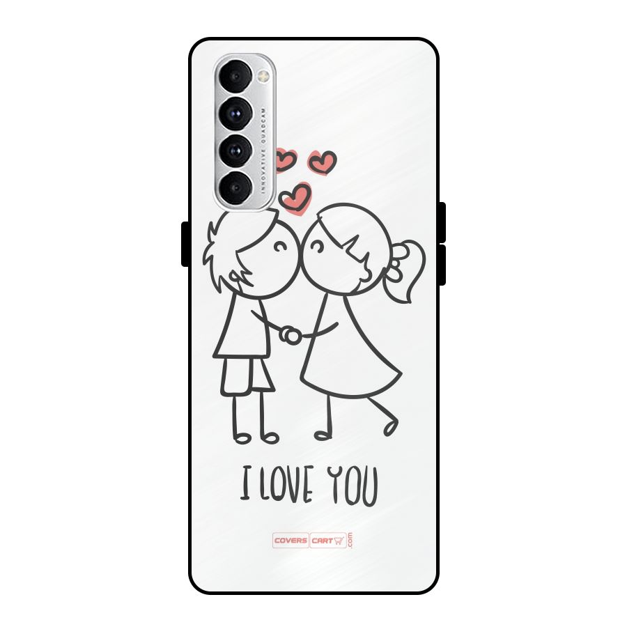 I Love You Metal Back Case for Oppo Reno4 Pro