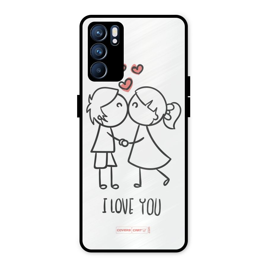 I Love You Metal Back Case for Oppo Reno6 5G