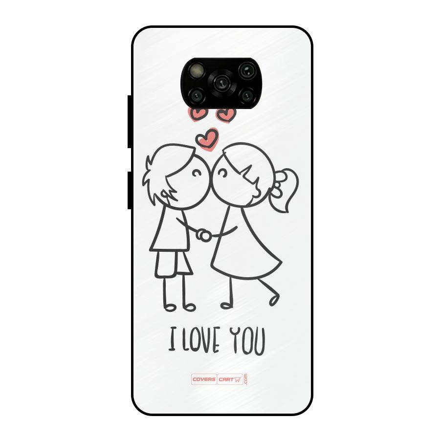 I Love You Metal Back Case for Poco X3
