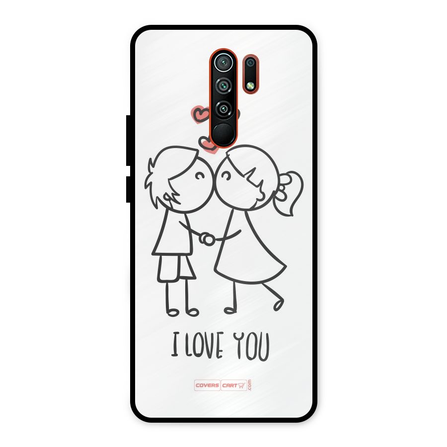 I Love You Metal Back Case for Redmi 9 Prime