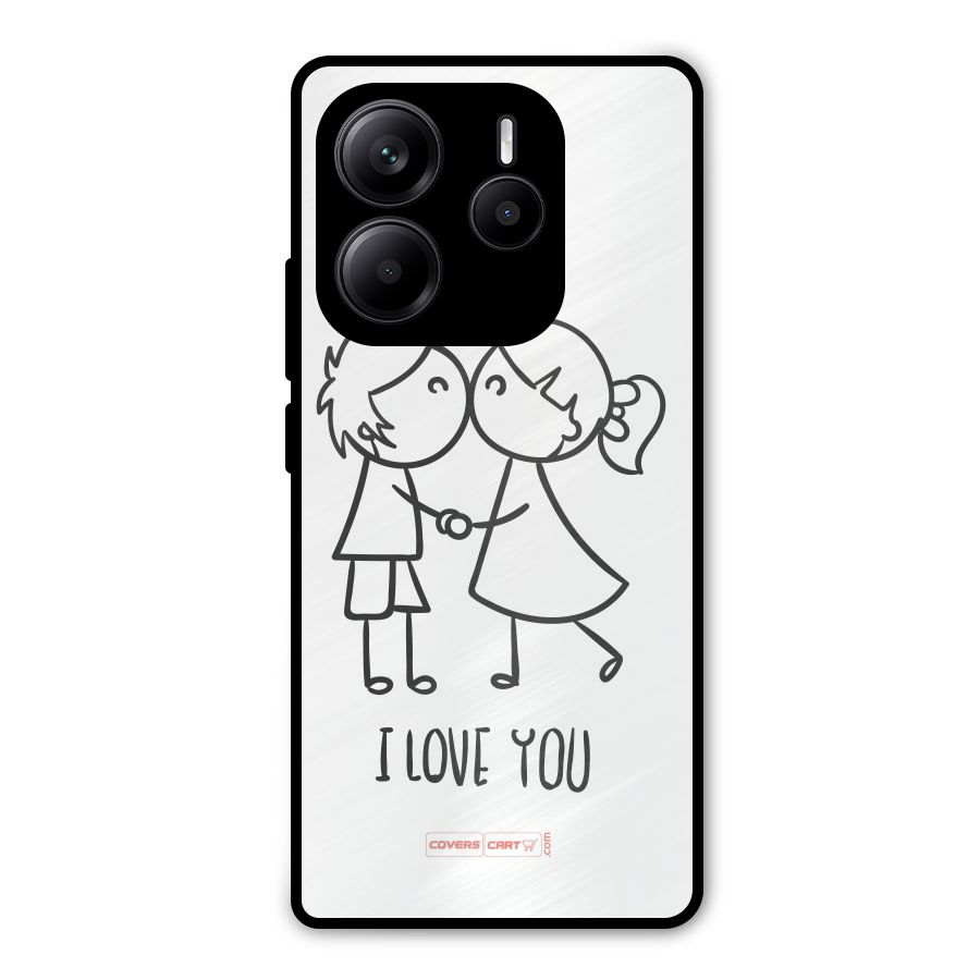 I Love You Metal Back Case for Redmi Note 14 5G