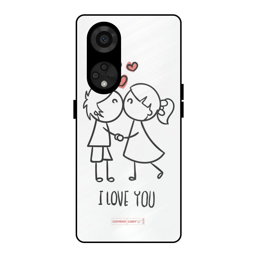 I Love You Metal Back Case for Reno8 T 5G