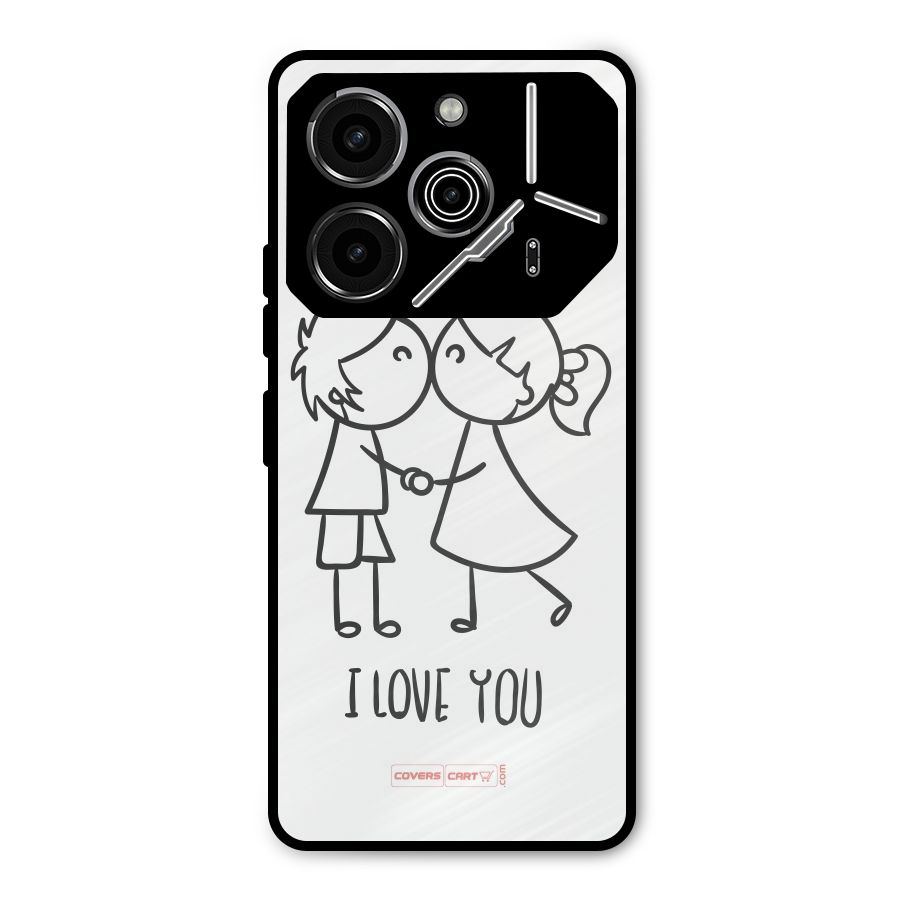 I Love You Metal Back Case for Tecno Pova 6 Pro