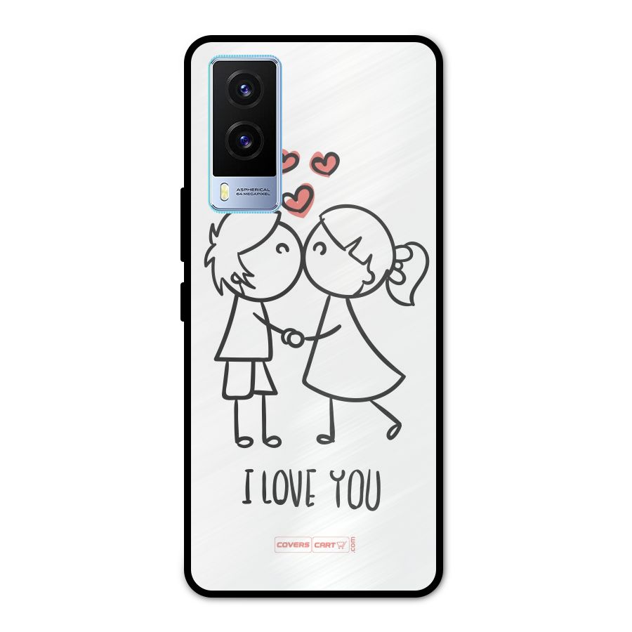 I Love You Metal Back Case for Vivo V21e 5G