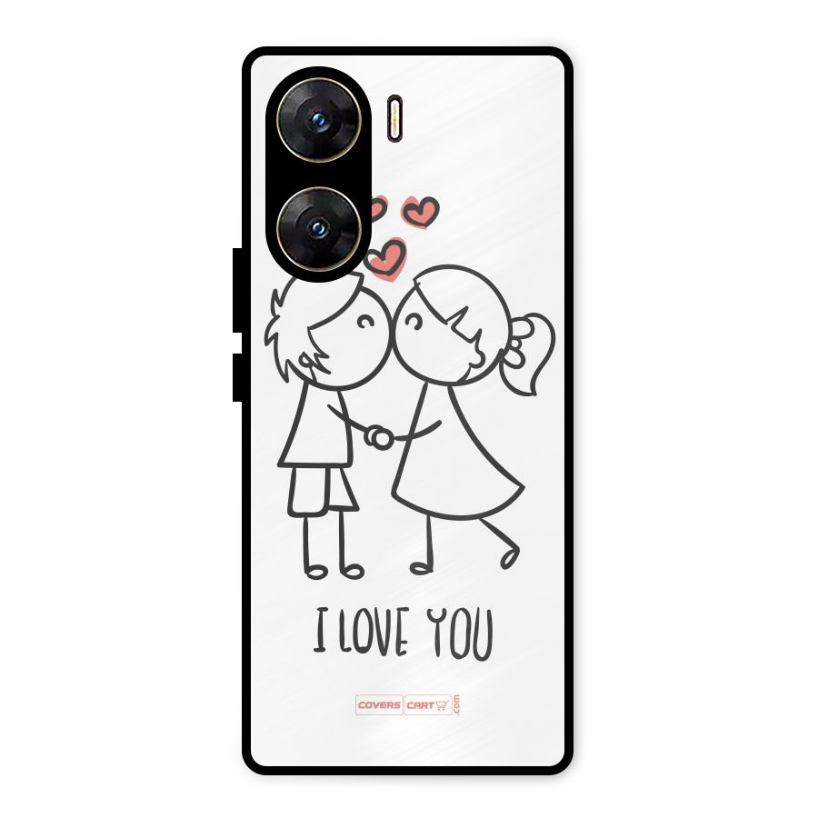 I Love You Metal Back Case for Vivo V29e