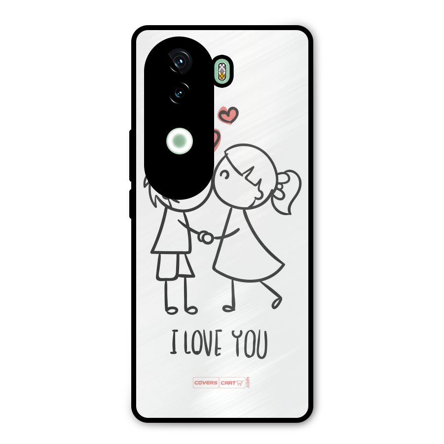 I Love You Metal Back Case for Vivo V40e