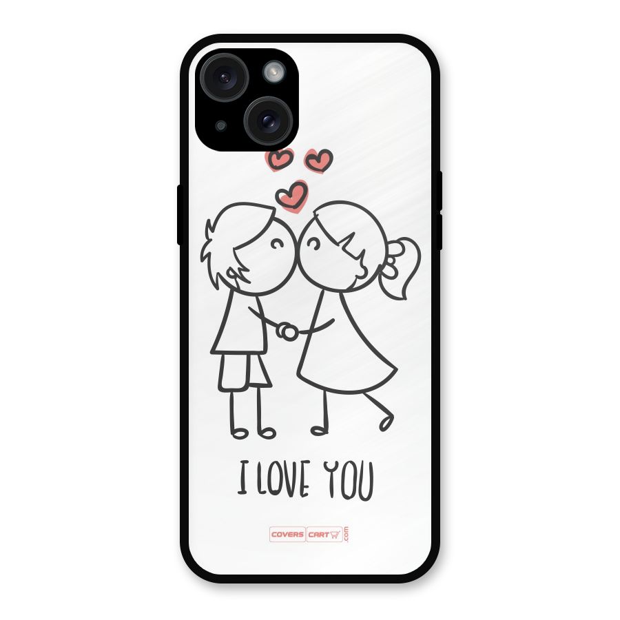 I Love You Metal Back Case for iPhone 15 Plus