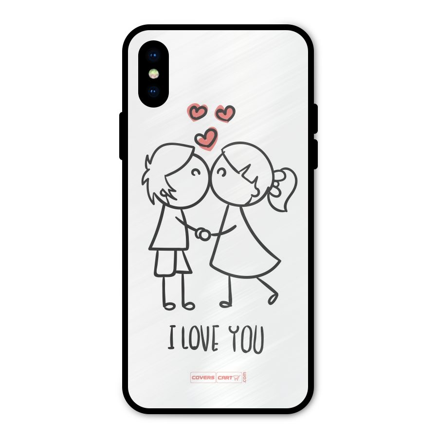 I Love You Metal Back Case for iPhone X
