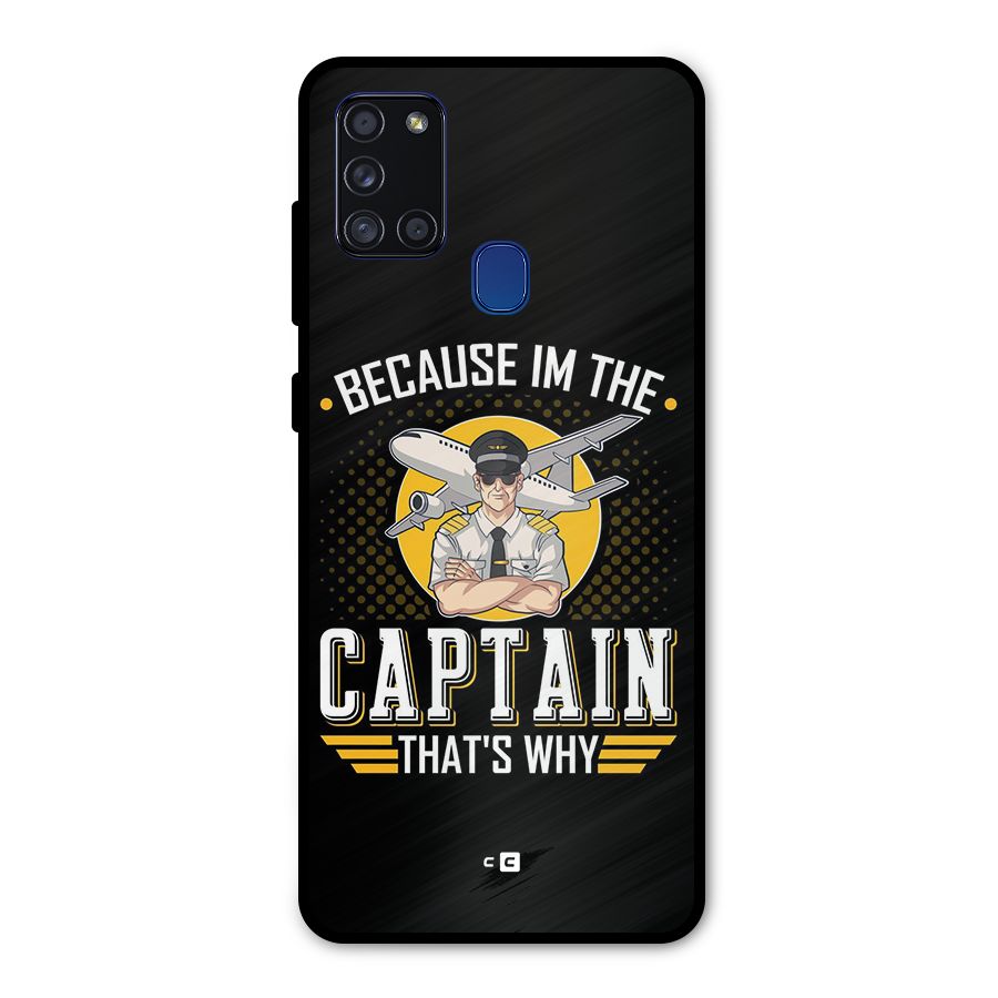 I M Captain Metal Back Case for Galaxy A21s