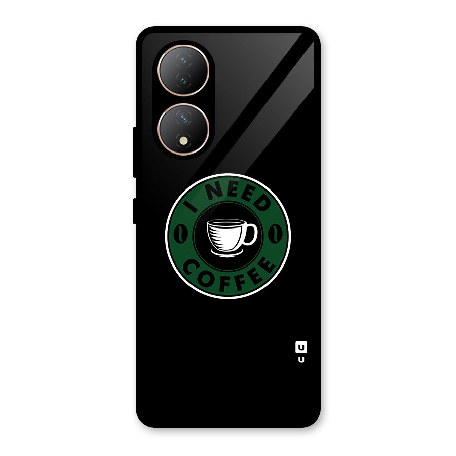I Need Coffee Classic Glass Back Case for Vivo Y100A