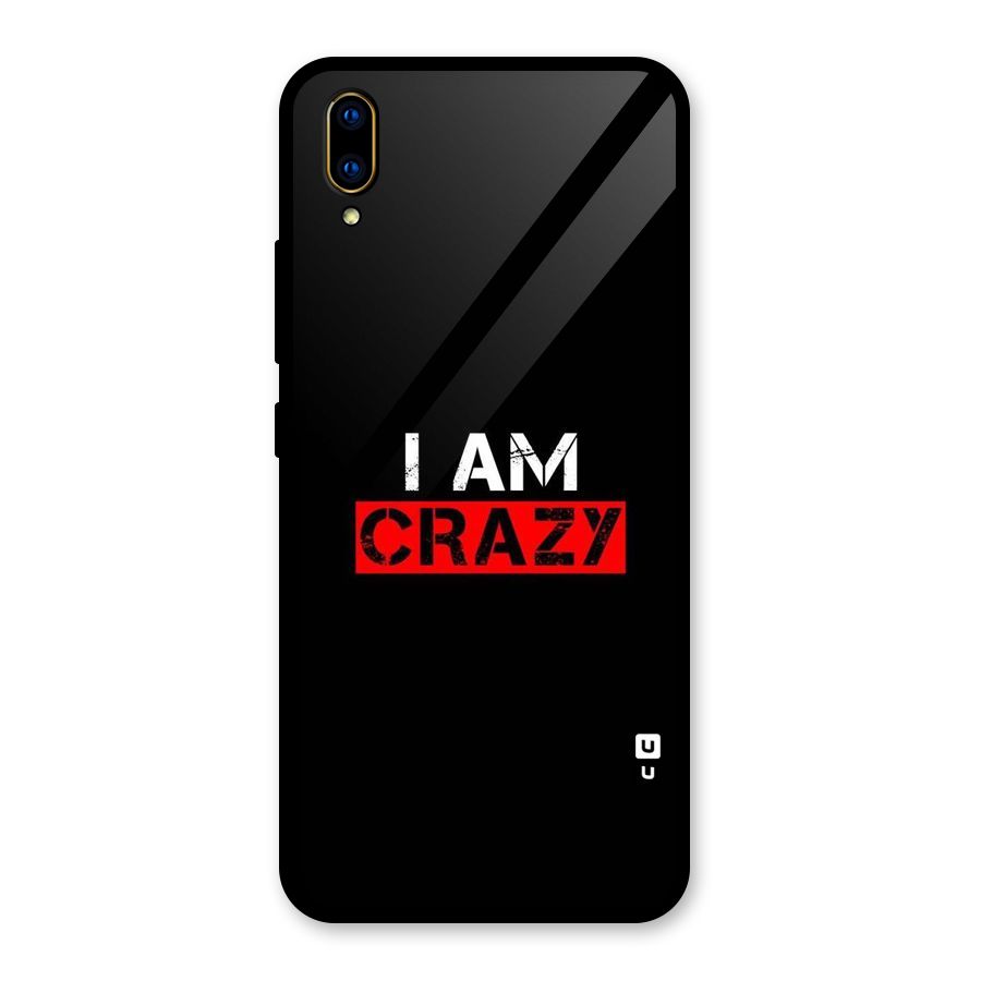 I am Crazy Glass Back Case for Vivo V11 Pro