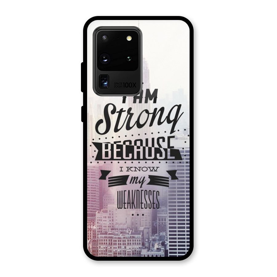 I am Strong Glass Back Case for Galaxy S20 Ultra