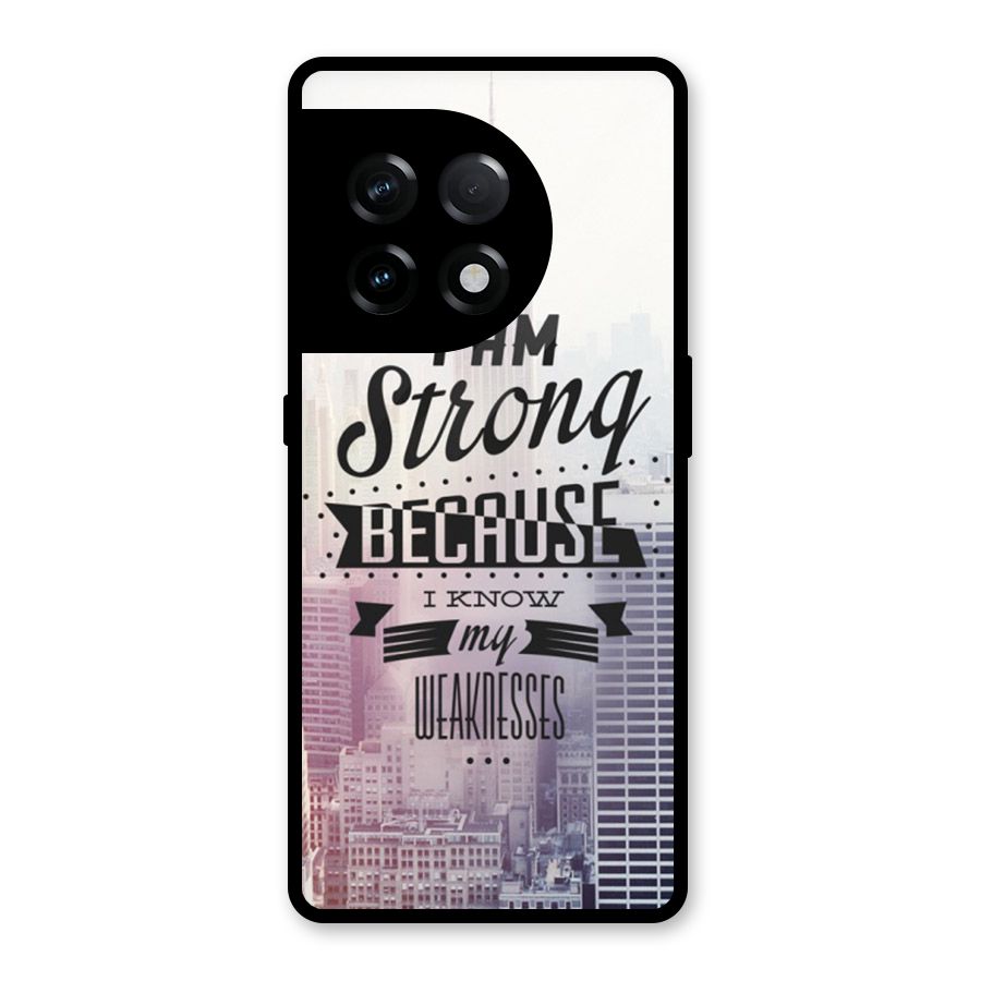 I am Strong Glass Back Case for OnePlus 11R