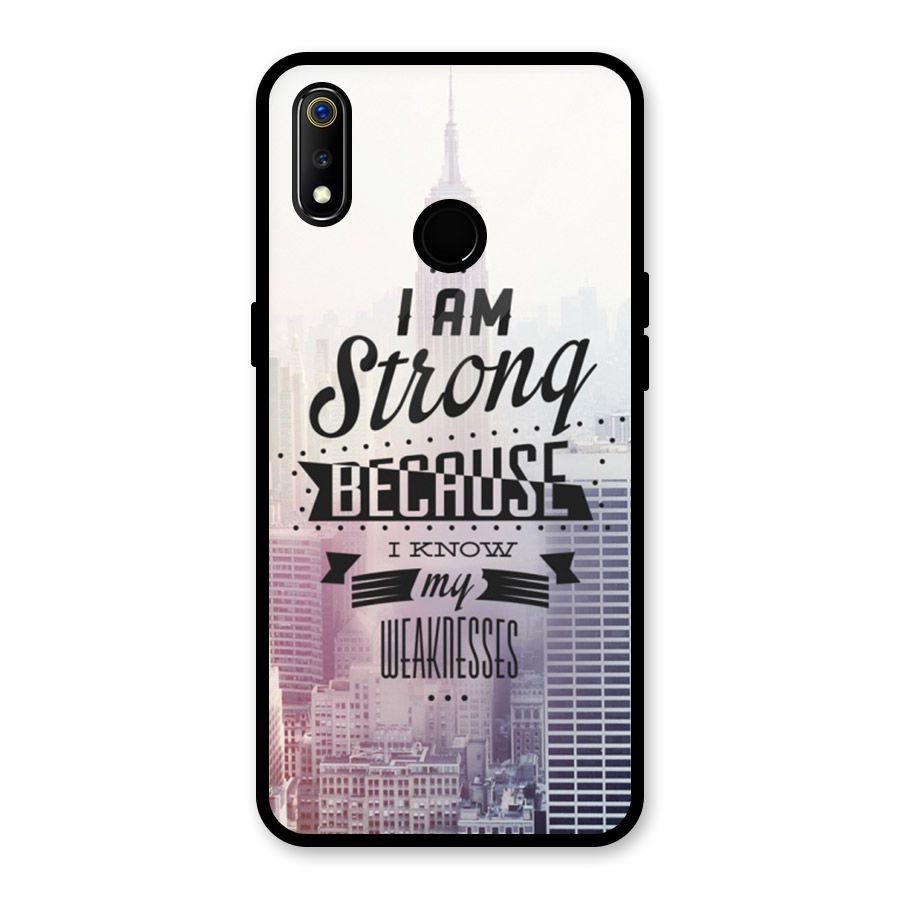 I am Strong Glass Back Case for Realme 3i
