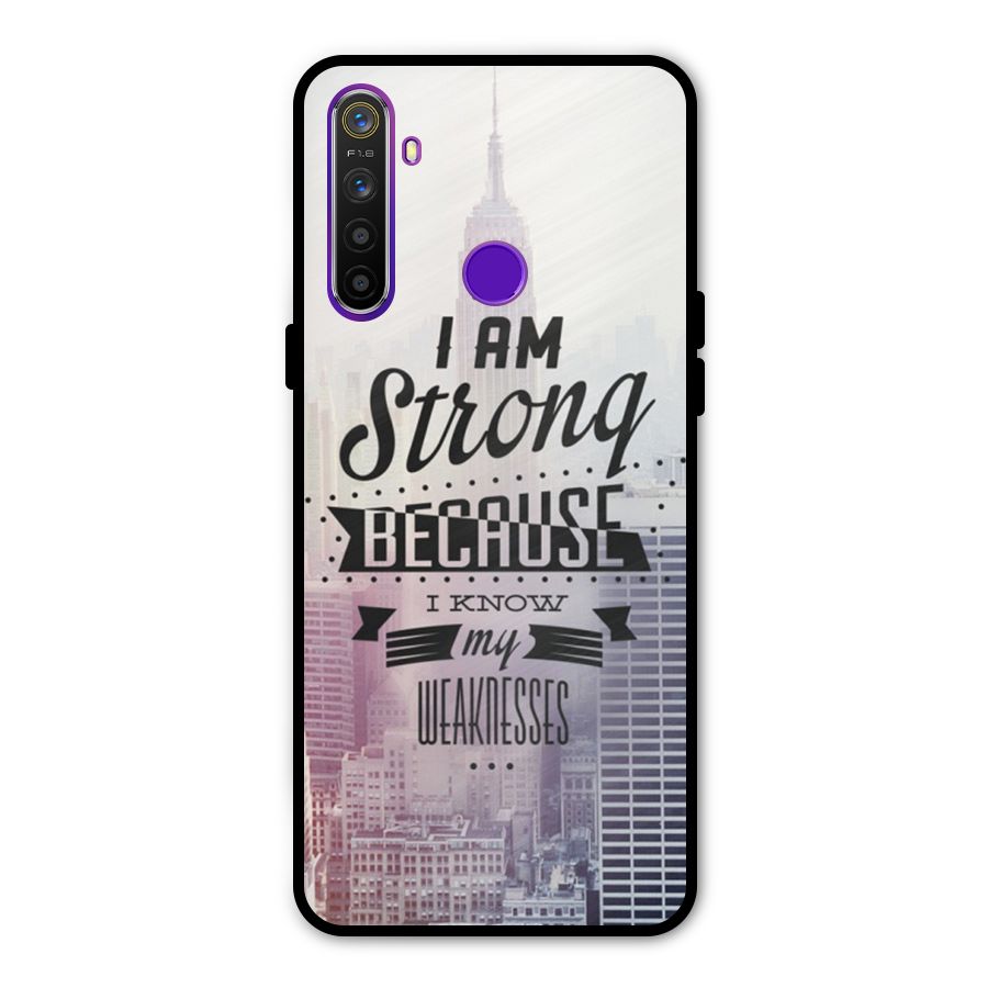 I am Strong Glass Back Case for Realme 5s