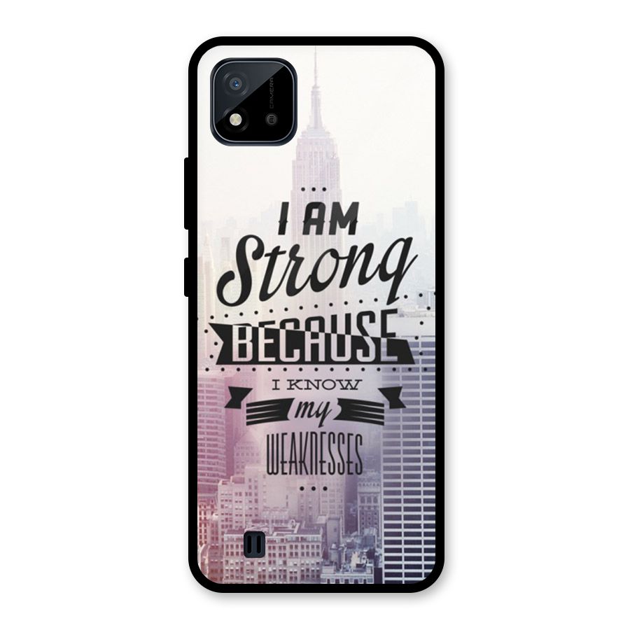 I am Strong Glass Back Case for Realme C11 2021