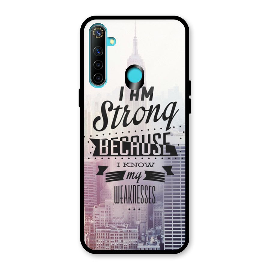 I am Strong Glass Back Case for Realme Narzo 10