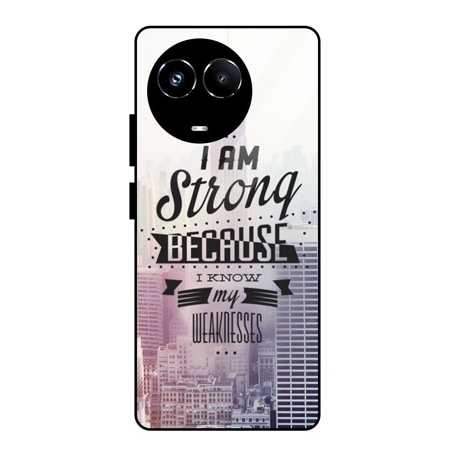 I am Strong Glass Back Case for Realme Narzo 60X