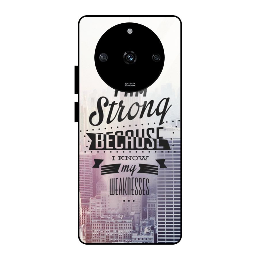 I am Strong Glass Back Case for Realme Narzo 60 5G