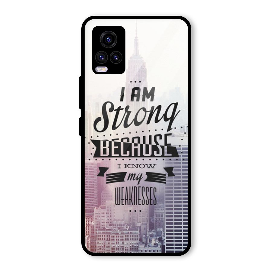 I am Strong Glass Back Case for Vivo V20 2021