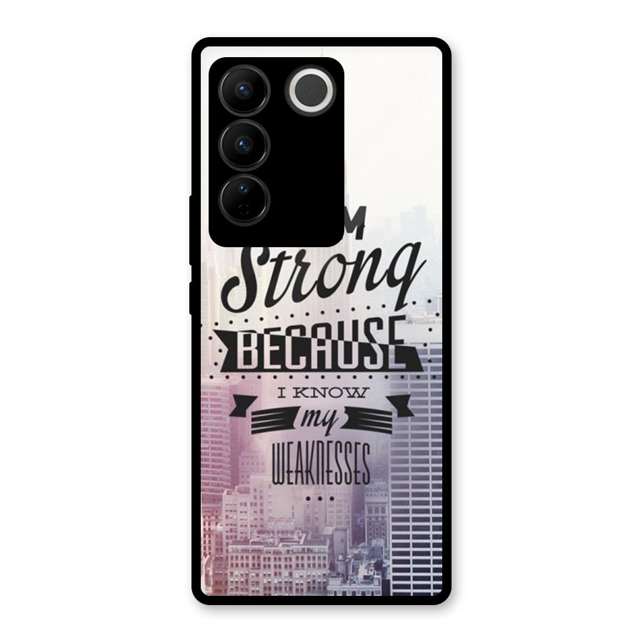 I am Strong Glass Back Case for Vivo V27