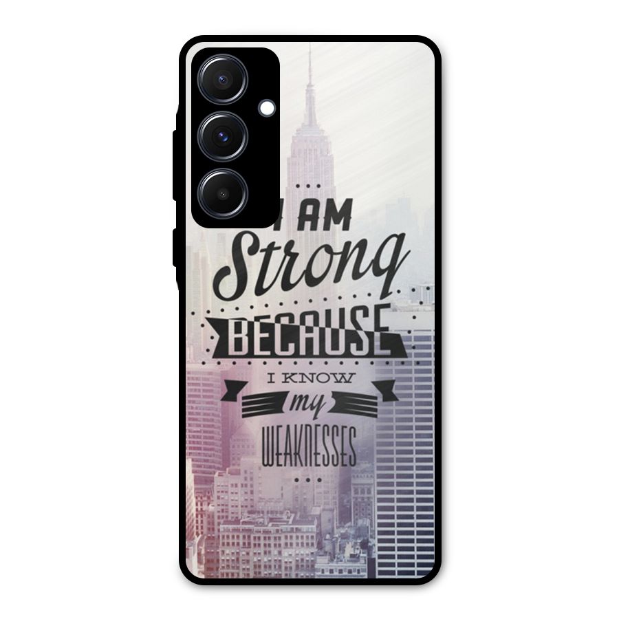 I am Strong Metal Back Case for Galaxy A55