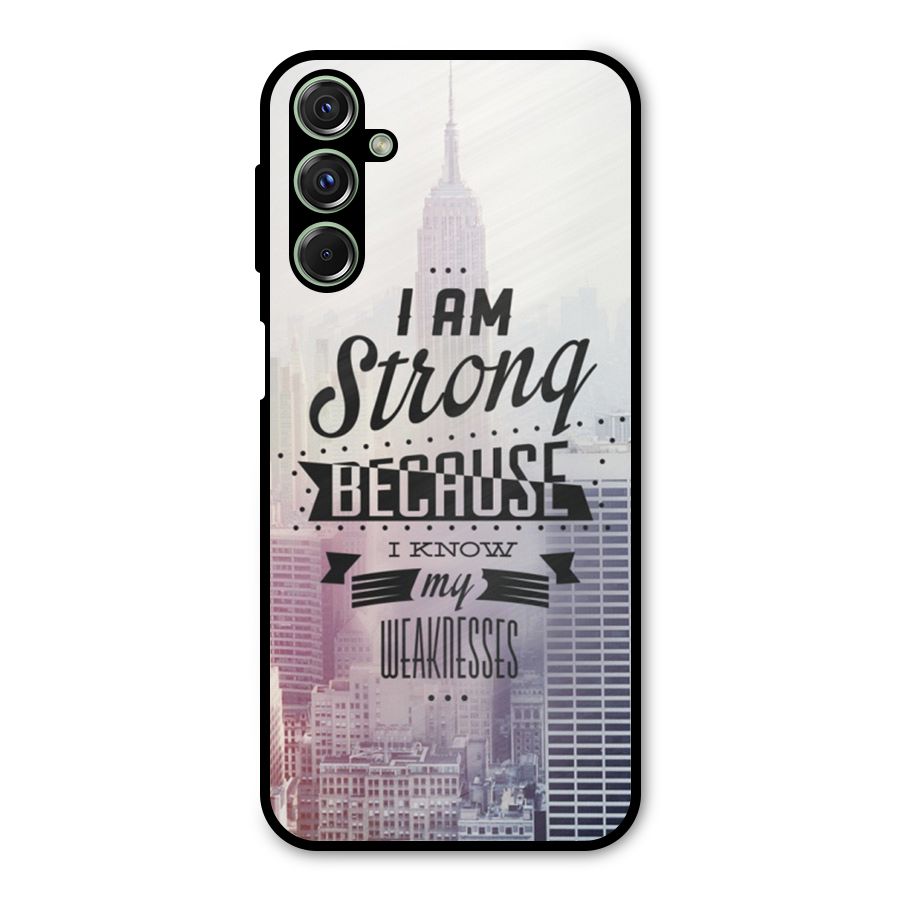 I am Strong Metal Back Case for Galaxy F34