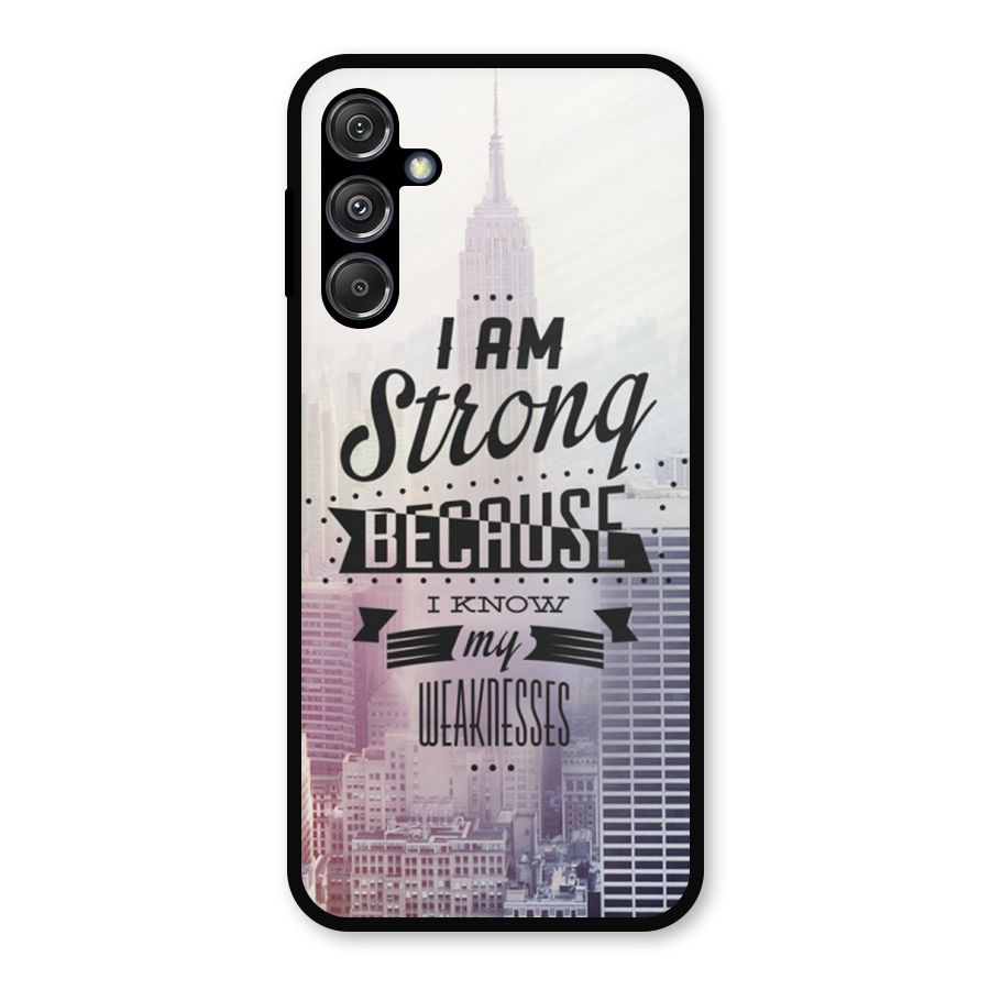 I am Strong Metal Back Case for Galaxy M34 5G