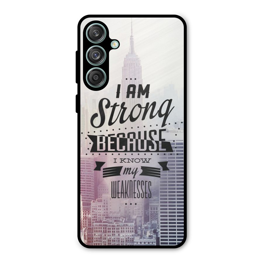 I am Strong Metal Back Case for Galaxy M55 5G