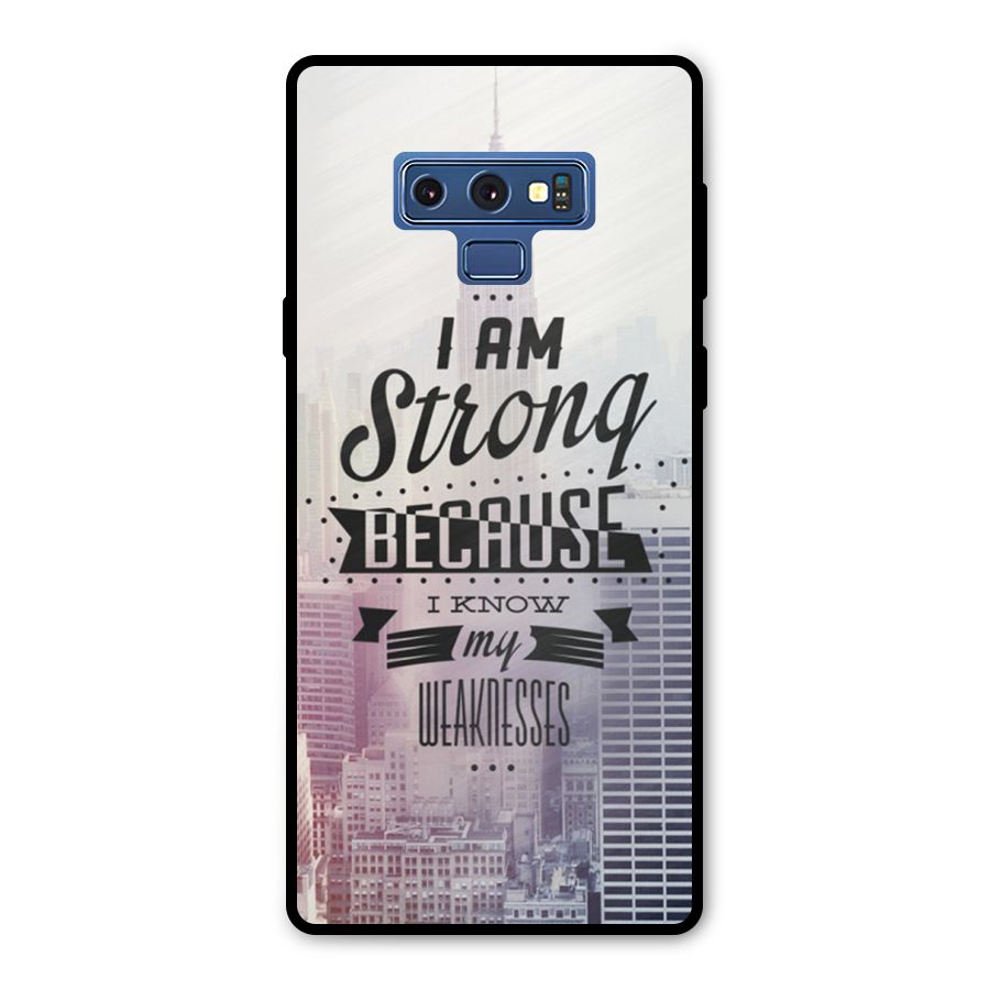 I am Strong Metal Back Case for Galaxy Note 9