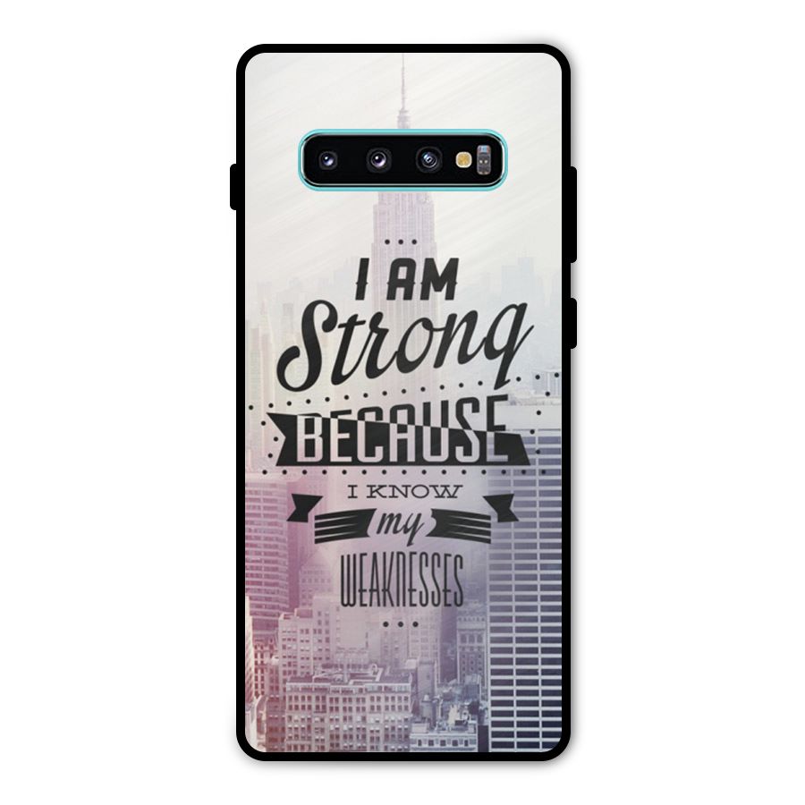 I am Strong Metal Back Case for Galaxy S10 Plus