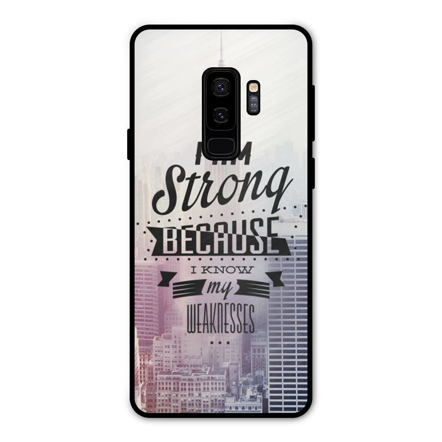 I am Strong Metal Back Case for Galaxy S9 Plus
