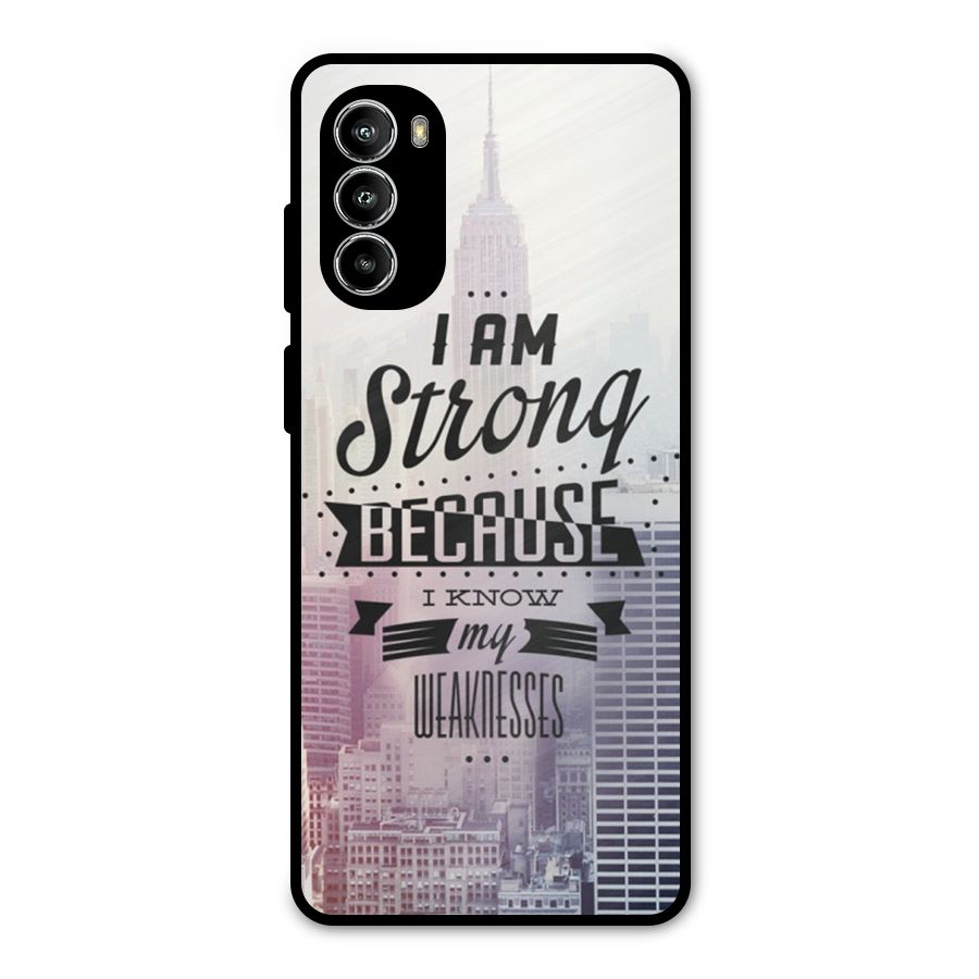 I am Strong Metal Back Case for Moto G52