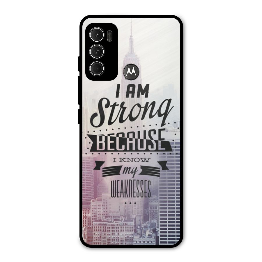 I am Strong Metal Back Case for Moto G60