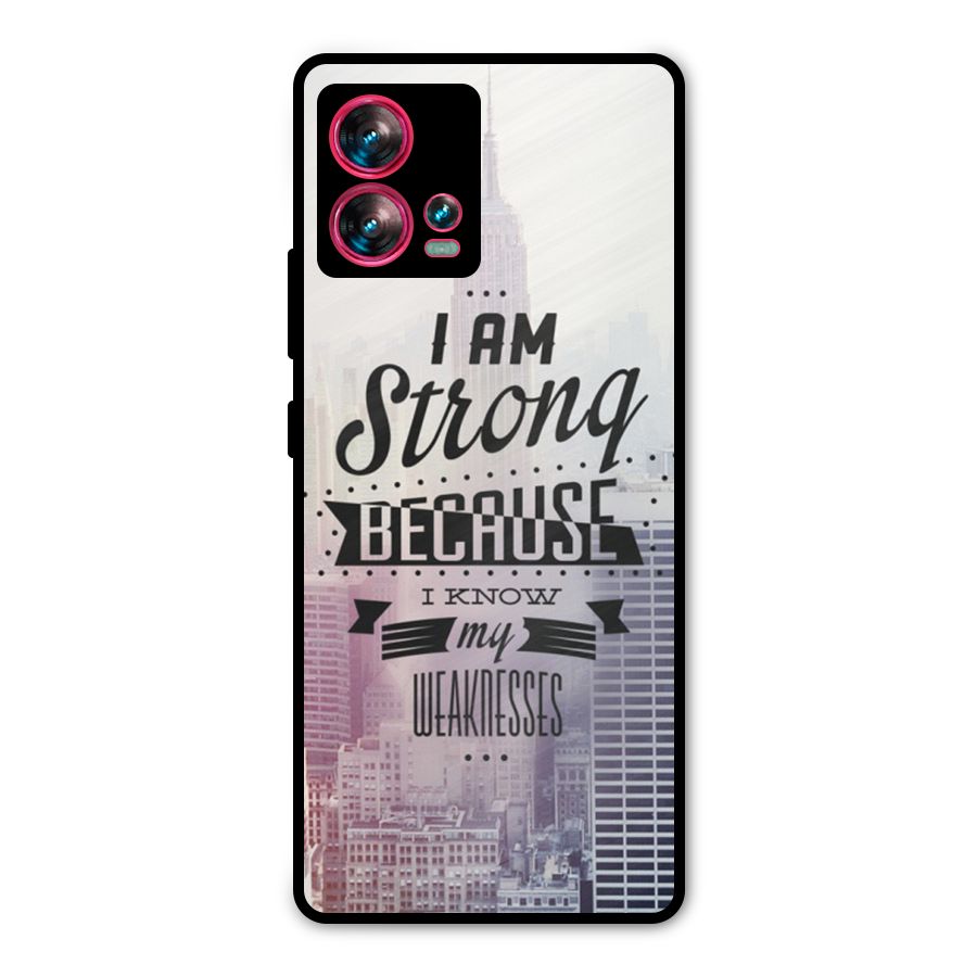 I am Strong Metal Back Case for Motorola Edge 30 Fusion