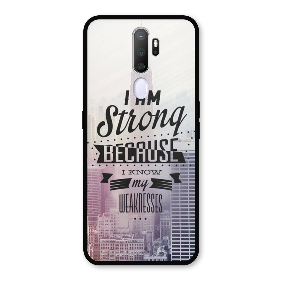 I am Strong Metal Back Case for Oppo A9 (2020)
